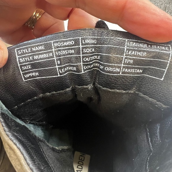 Steve Madden Rosario Olive Green Leather Lace Up Zip Combat Boots 8 Grunge - Picture 3 of 10